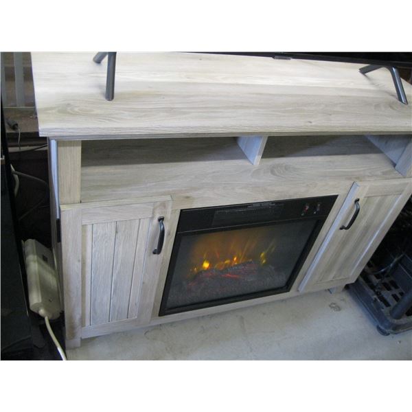 FLAT SCREEN TV STAND WITH ELECTRIC FIREPLACE