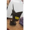 Image 3 : 3 FIGURINES, CERAMIC BIRD, CARVED WOOD FISH, CARVED WOOD DOLPHIN