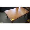 Image 1 : OAK COFFEE AND 3 END TABLE SET.