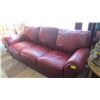 Image 1 : MAROON LEATHER SOFA AND LOVE SEAT