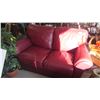 Image 2 : MAROON LEATHER SOFA AND LOVE SEAT