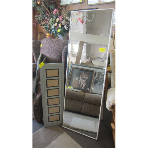 STANDING DRESSER MIRROR AND A PICTURE FRAME