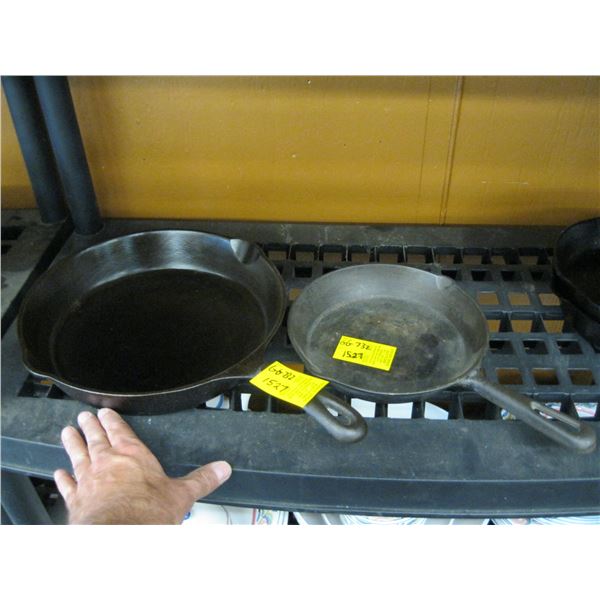 2 CAST FRY PANS