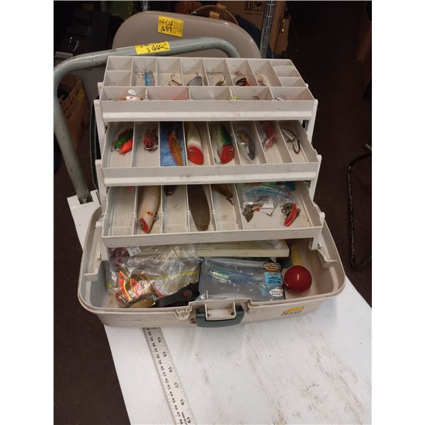 FISHING TACKLE BOX WITH CONTENTS