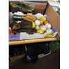 Image 1 : BOX WITH ASSORTED BASEBALL GLOVES AND BALLS