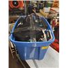 Image 1 : BIN WITH ASSORTED HOCKEY HELMET, GLOVES, STREET HOCKEY GEAR ETC