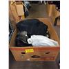 Image 1 : BOX OF MISC ROLLER SKATES, KNEE PADS, ARM PADS, HAT, ETC.