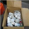 Image 1 : BOX OF ASSORTED LIGHT BULBS.