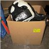 Image 1 : BOX OF MISC FIGHT PROTECTION, GLOVES, HEAD GEAR ETC