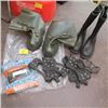 Image 1 : PR OF CHEST WADERS, SNOW TRACS, ETC