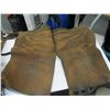 Image 2 : BOX OF MISC LEATHER CHAPS, COWBOY BOOTS, SPURS, ETC.