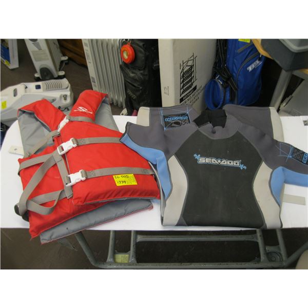 LIFEJACKET AND MINI SEADO WET SUIT