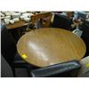 Image 1 : ROUND OAK TABLE WITH 4 BLACK CHAIRS