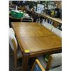 Image 1 : OAK TABLE ONE LEAF AND 4 CLOTH CHAIRS