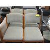 Image 1 : SET OF 4 OAK CHAIRS WITH GREY UPHOLSTERY