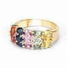 Image 4 : Plated 14KT Yellow Gold 3.27 Carat Multi Color Gemstone Ring