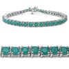 Image 1 : Plated Rhodium 7.48ctw Emerald Bracelet