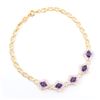 Image 1 : Plated 18KT Yellow Gold 2.05ctw Amethyst and Diamond Bracelet