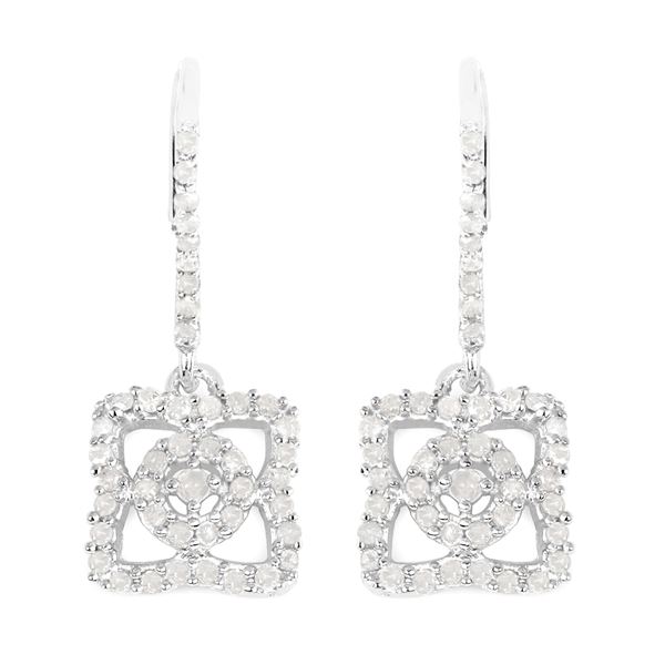 Rhodium Plated 0.56ctw Diamond Earrings