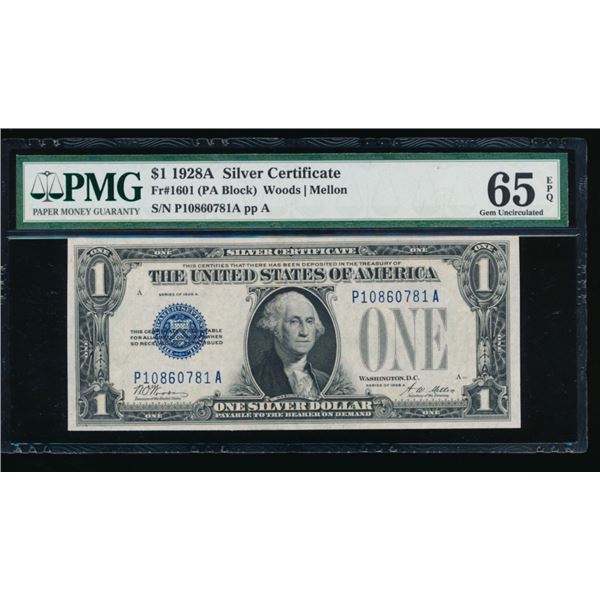 1928A $1 Silver Certificate PMG 65EPQ