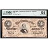 Image 1 : 1864 $50 T-66 Confederate PMG 64