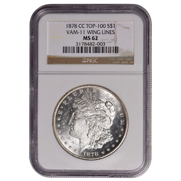 1878-CC $1 Morgan Silver Dollar NGC MS62