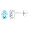 Image 2 : Plated Rhodium 2.40ctw Blue Zircon Earrings