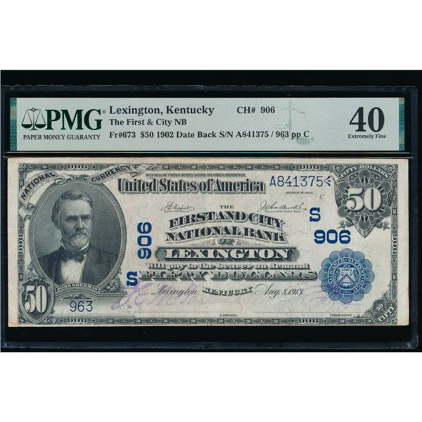 1902 $50 Lexington KY National PMG 40