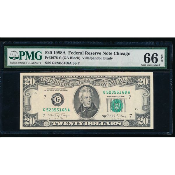 1988A $20 Chicago FRN PMG 66EPQ