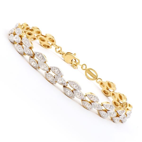 Plated 18KT Yellow Gold Diamond Bracelet