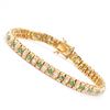 Image 1 : Plated 18KT Yellow Gold 1.80ctw Emerald and Diamond Bracelet