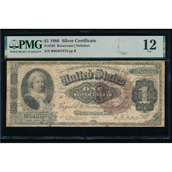 1886 $1 Martha Washington Silver Certificate PMG 12