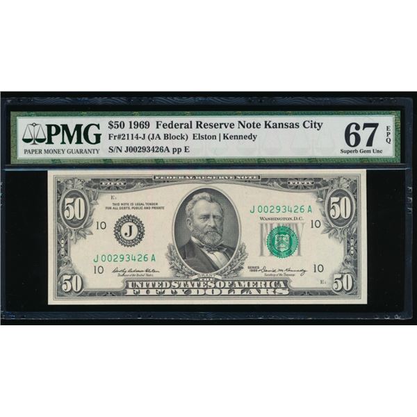 1969 $50 Kansas City FRN PMG 67EPQ
