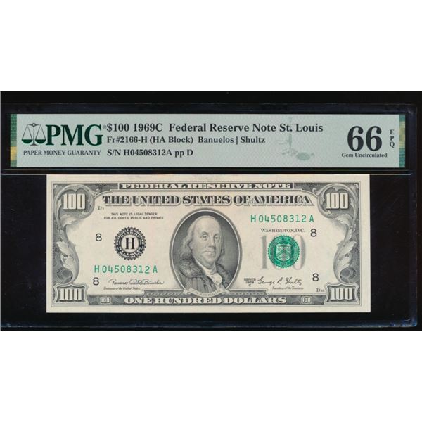 1969C $100 St Louis FRN PMG 66EPQ