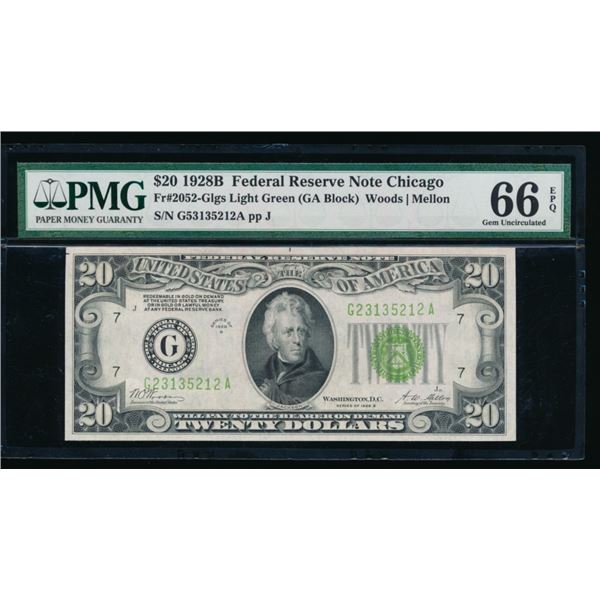 1928B $20 Chicago FRN PMG 66EPQ