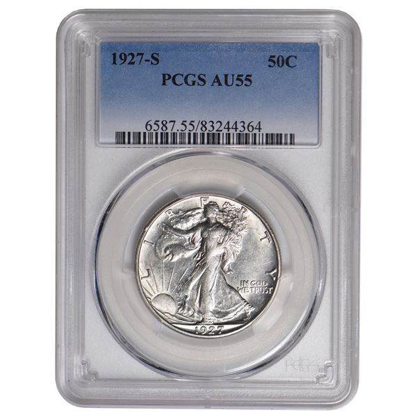 1927-S Walking Liberty Half Dollar PCGS AU55
