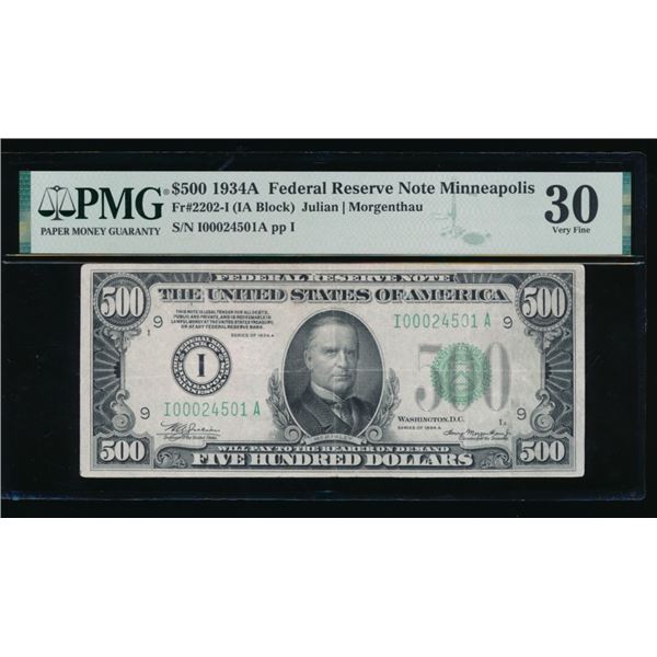 1934A $500 Minneapolis FRN PMG 30