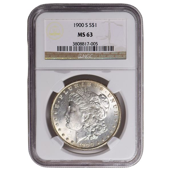 1900-S $1 Morgan Silver Dollar NGC MS63