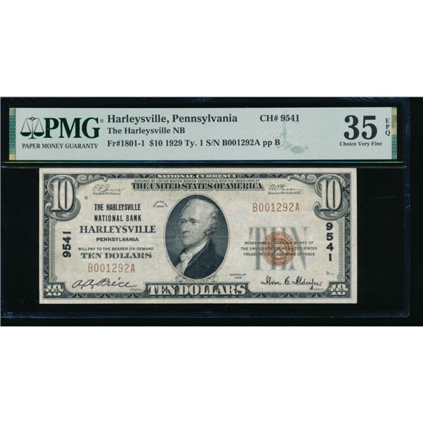 1929 $10 Harleysville PA National PMG 35EPQ
