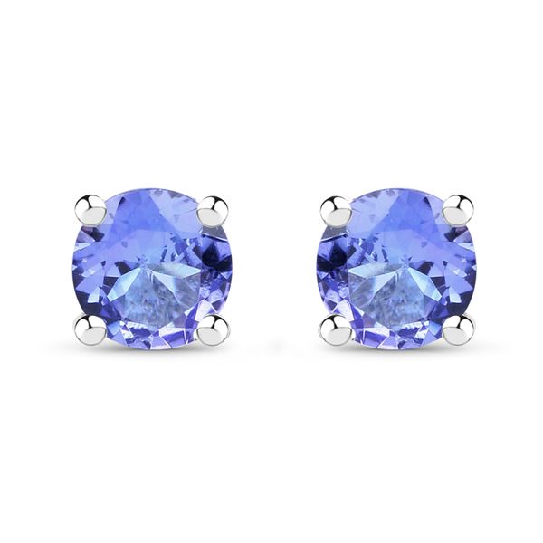 Plated Rhodium 0.46ctw Tanzanite Earrings