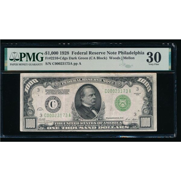 1928 $1000 Philadelphia FRN PMG 30