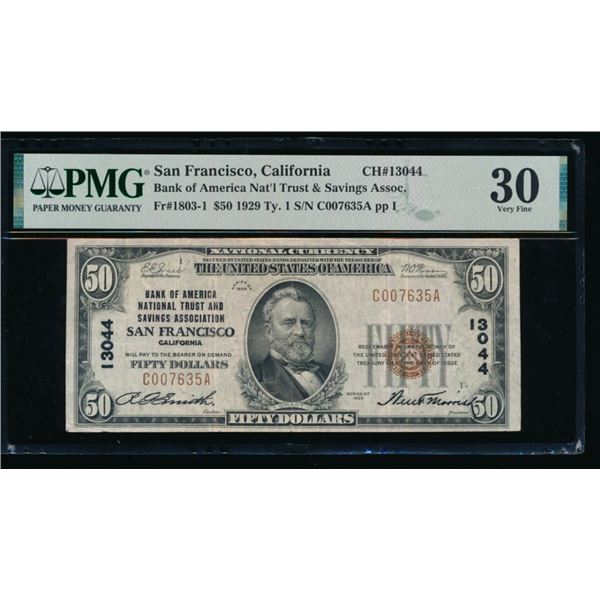 1929 $50 San Francisco CA National PMG 30