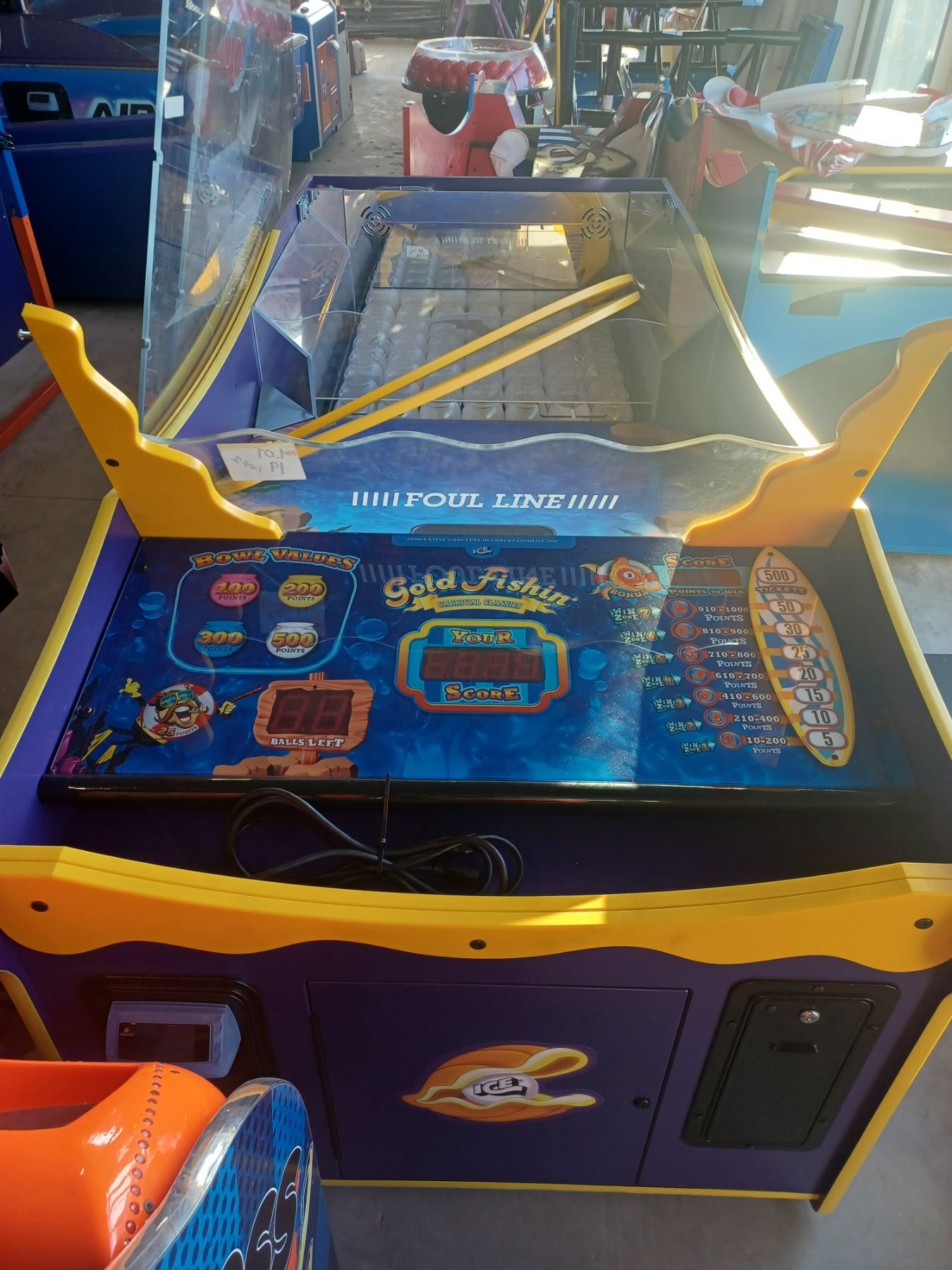 GOLD FISHING - ARCADE GAME MACHINE (MODEL#: GF1000X; S/N: GF-25574)