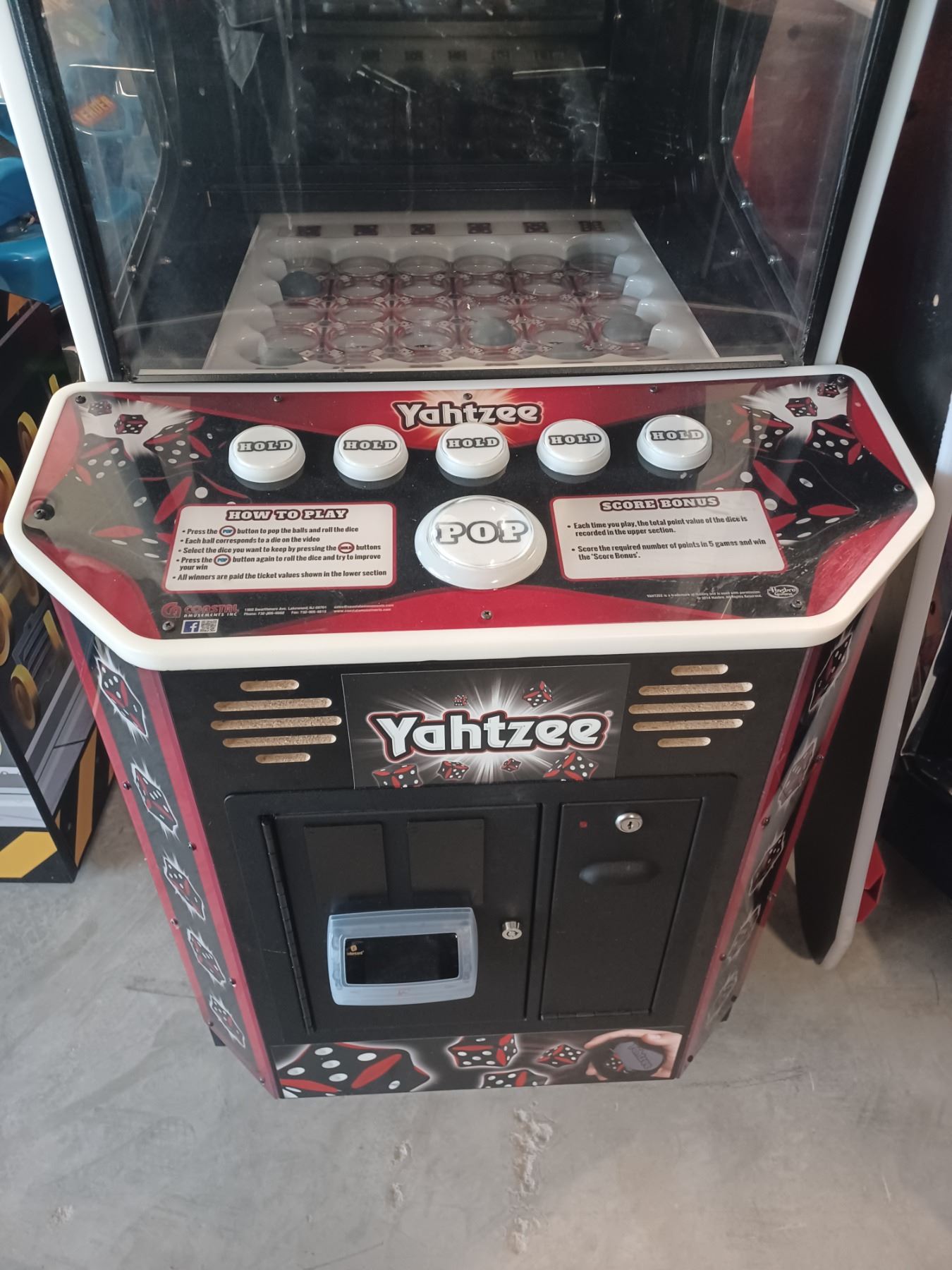 YAHTZEE ARCADE GAME MACHINE (S/N YZ95CA)*NB Mft'd MAY 2017