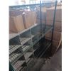 Image 2 : LARGE GREEN WIRE 5-SHELF SHELVING UNIT.(14"W x 42"L x 72"H)