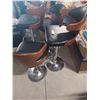 Image 1 : 4- ADJUSTABLE WOOD BAR STOOLS w/ VINYL SEATING