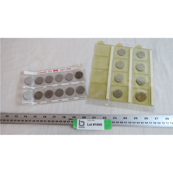 Canada 125 Quarter Set and extra quarters and loonie