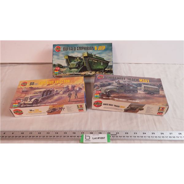 (3) 1:72 scale Military Model kits