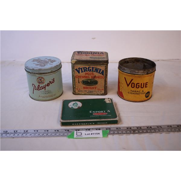 (4) Vintage Tobacco/Cigarette Tins