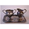 Image 3 : Silver Cream Sugar Set w/ Tray and Napkin Holder EPNS